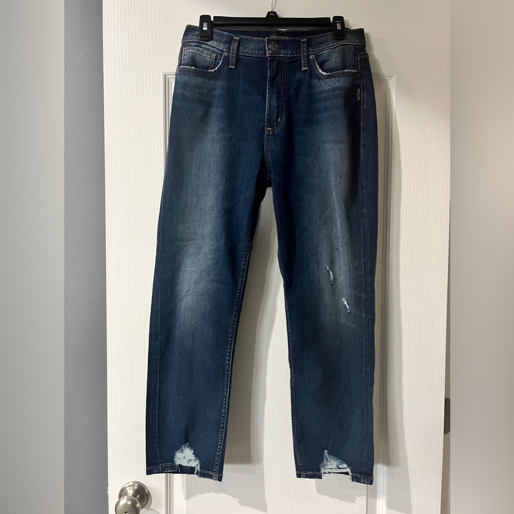 Silver Jeans Dark Blue Ankle & Cropped Jeans